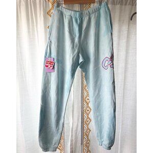 Cherry World Elastic Sweatpants (Size XL) Blue Tie Dye Unisex Casual Lounge